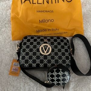Valentino Black and White Crossbody Bag Set